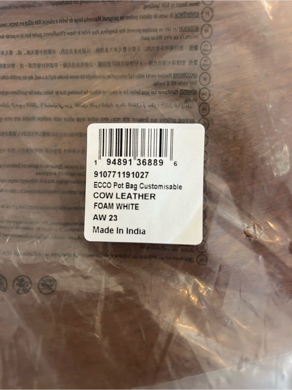 Ecco Foam White Cow Leather — Customisable Pot Bag - Picture 3 of 4